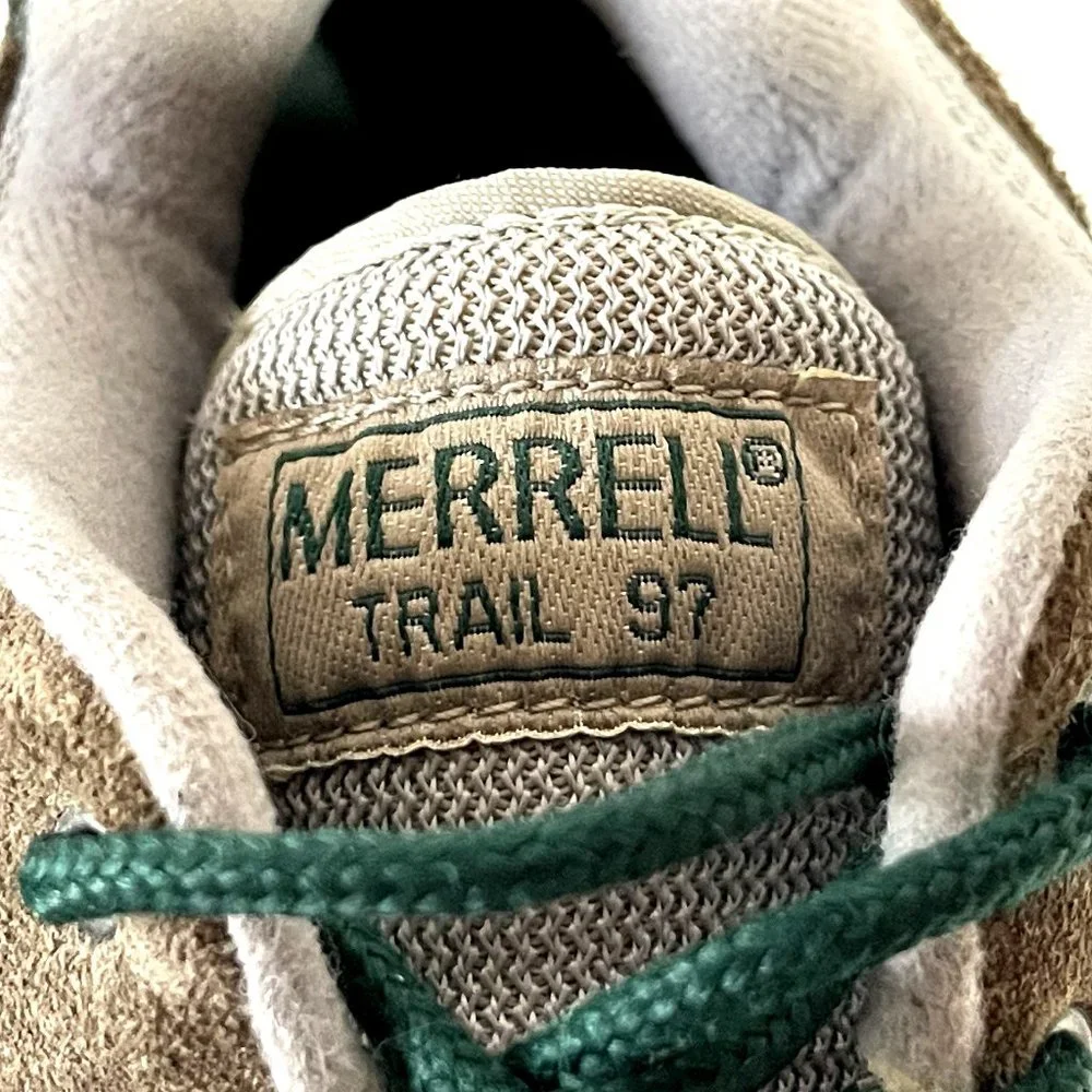 Merrell Trail Vintage 97 Suede Hiking Shoes Women's 9 Brown Green Gorpcore